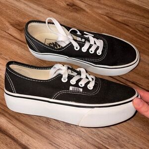 Vans Black and White Platform Sneakers
